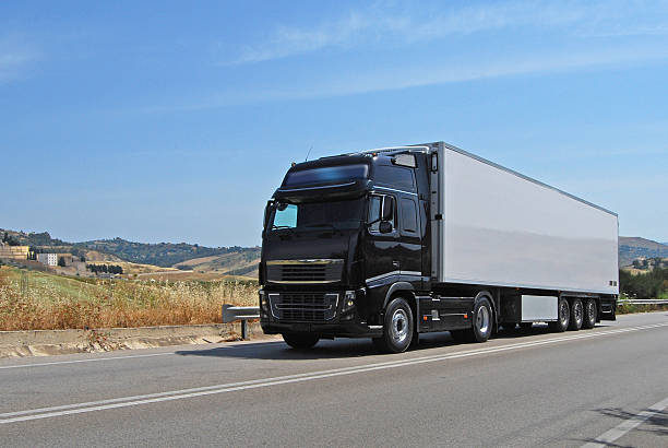 truck with long trailer, trucking and logistics